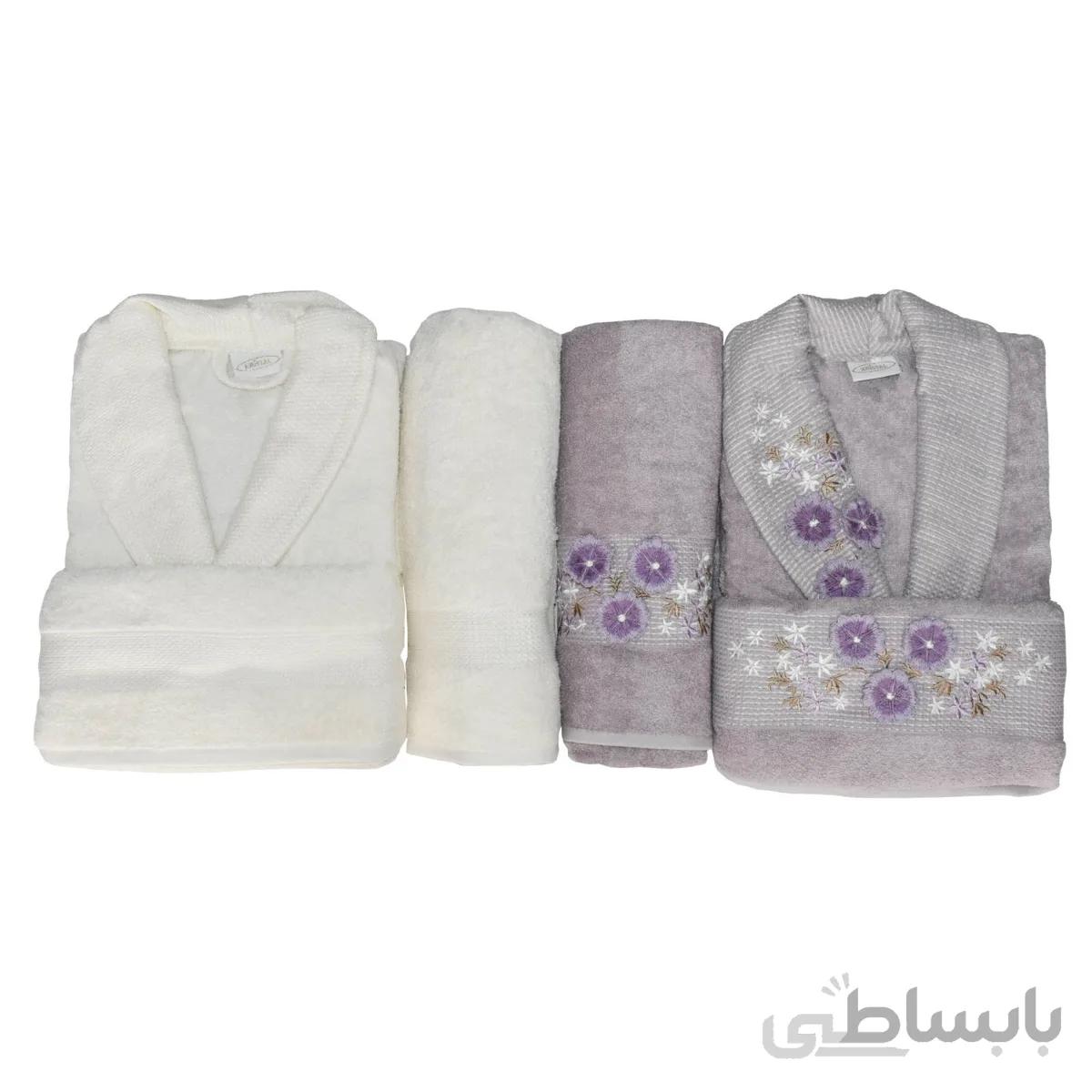 سرویس حوله پالتویی 6 تکه کریستال مدل Kr-9494