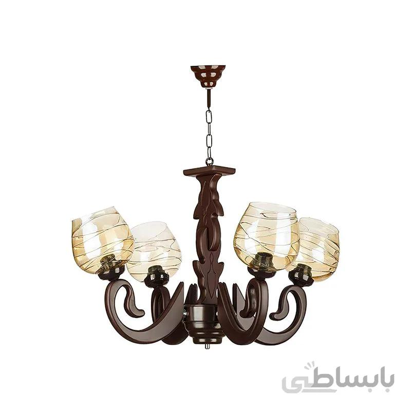 لوستر 4 شعله چشمه نور مدل G596/4-BR