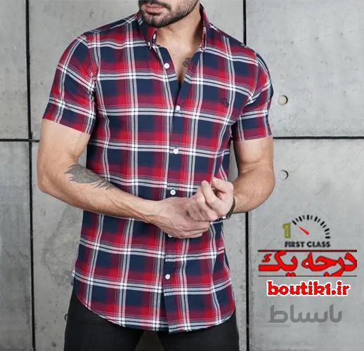 پیراهن آستین کوتاه نخ و پنبه 4خونه