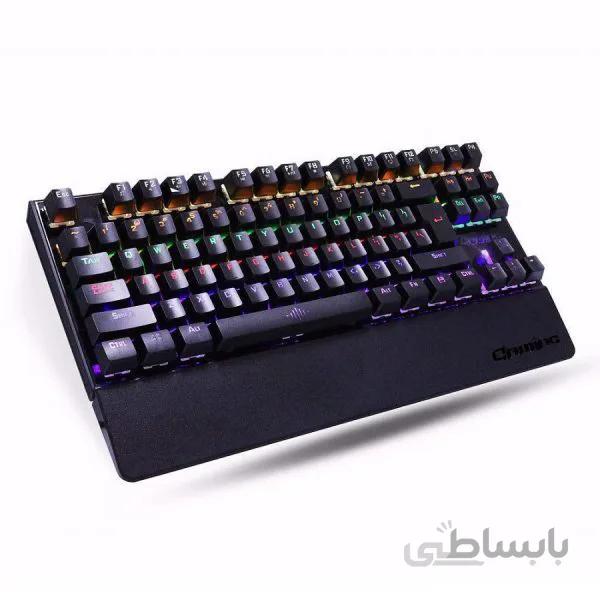 کیبورد گیمینگ GigaWare مدل K28 ا K28 Backlit Gaming Mechanical Keyboard Colorful LED USB Wired Game Keyboard, Black, K-28
