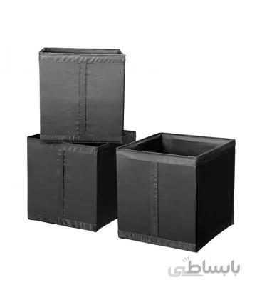 جعبه ذخیره سازی لباس ایکیا مدل SKUBB بسته سه تائی رنگ مشکی