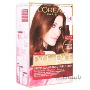کیت رنگ مو لورال سری Excellence شماره 6.41 ا Loreal Excellence Hair Color Kit No 6.41