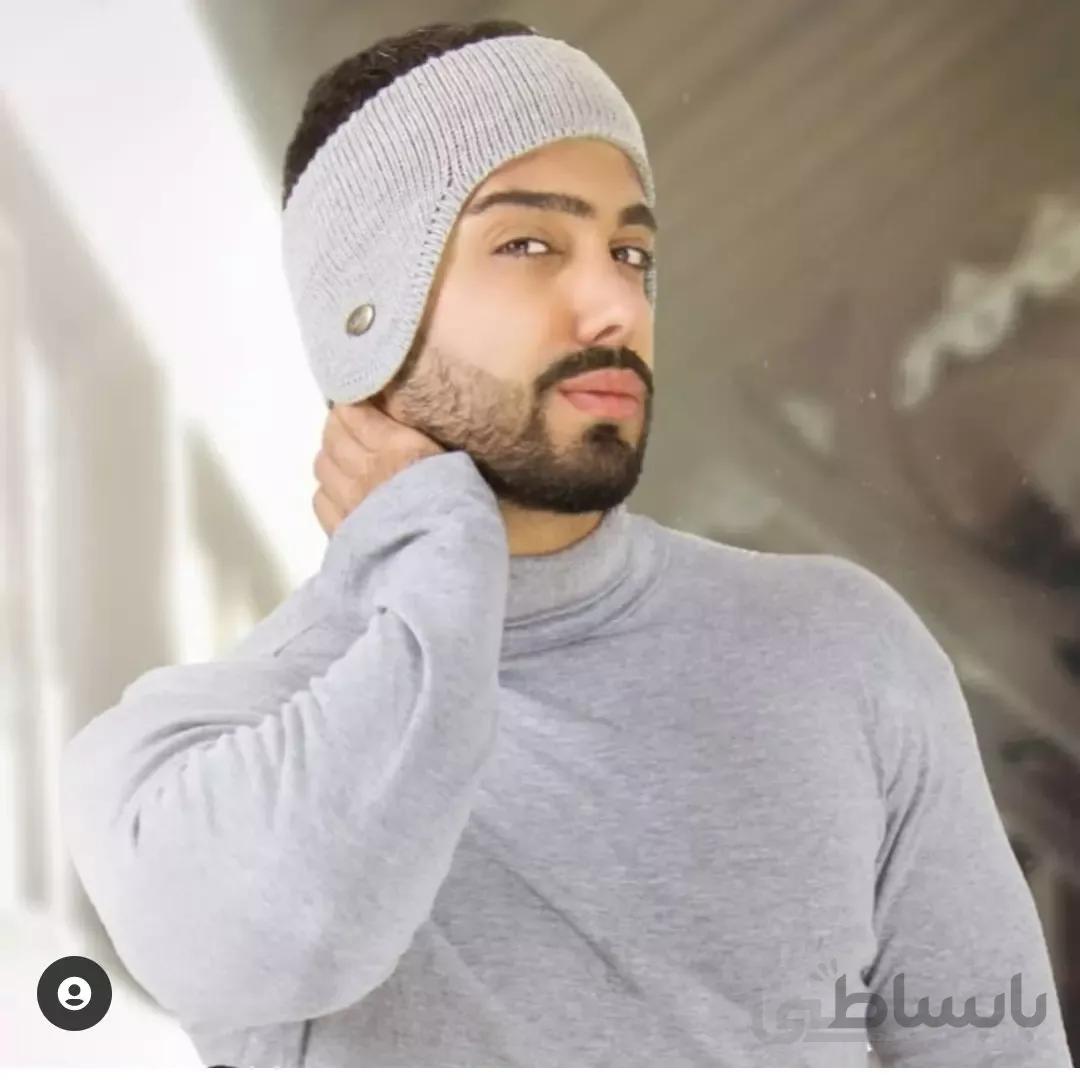 هدبند و گوش گیر مردانه بافت زمستانه w2 مشکی