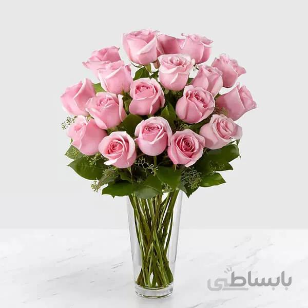 دسته گل رز هلندی صورتی