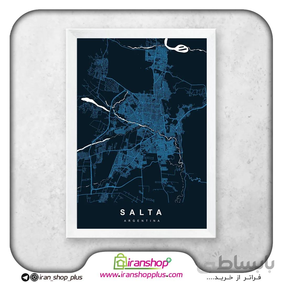 تابلو نقشه شهر سالتا با تم Neon