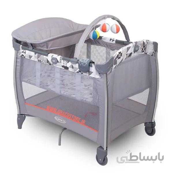 تخت و پارک گراکو مدل Contour Electra Patchwork Grey ا Graco Contour Electra - Patchwork Grey