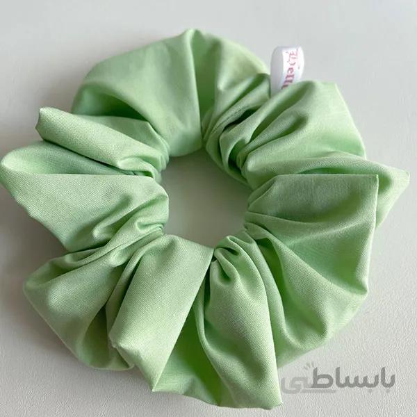 اسکرانچی کتان سبز پاستلی ا Scrunchies