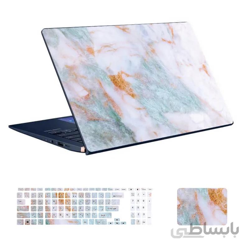 استیکر لپ تاپ طرح Marble کد ۹۴ به همراه استیکر کیبورد