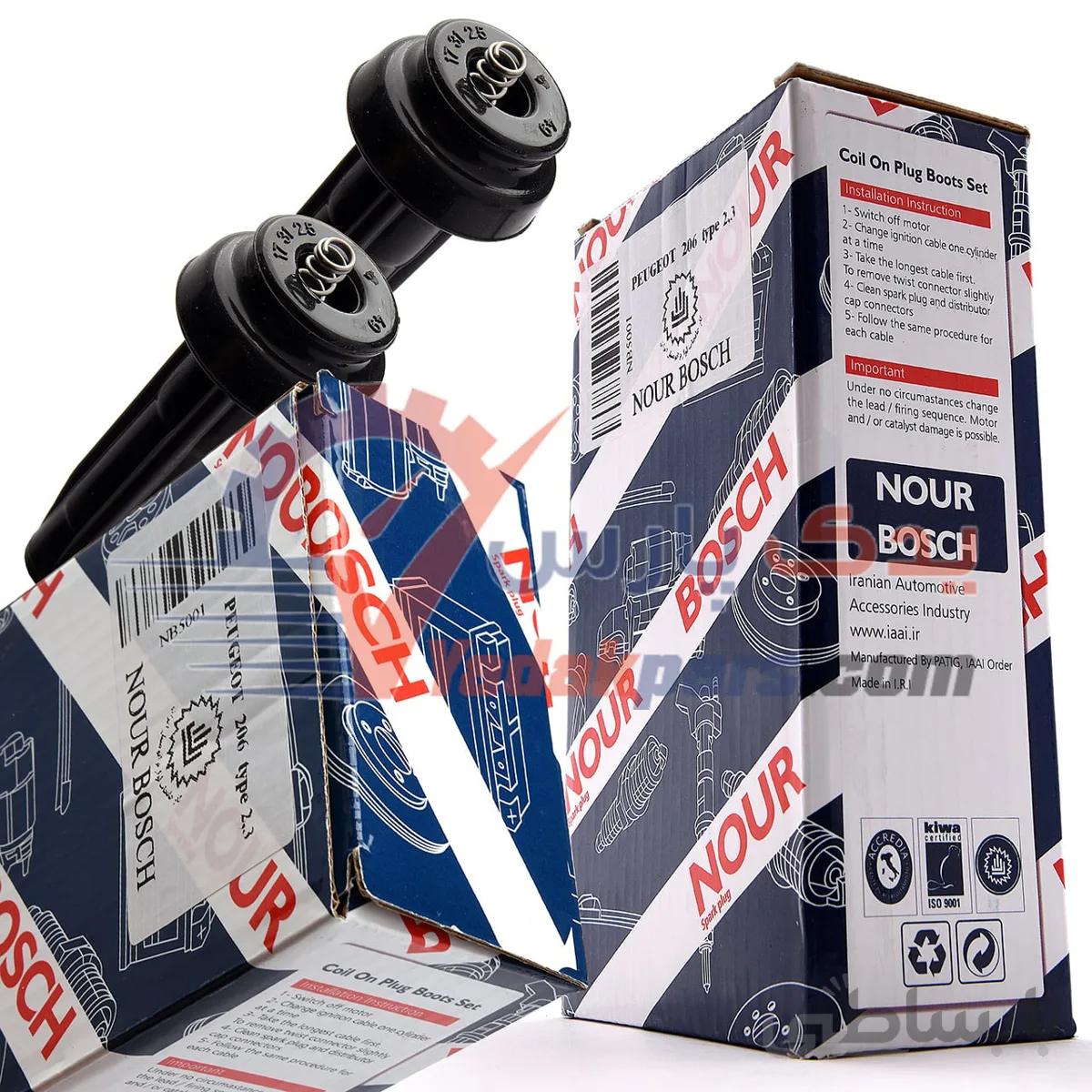 بوت وایر پژو۲۰۶ تیپ ۱,۲,۳ برند نور NOUR ا NOUR-BOSCH NB5001 PEUGEOT 206 Type 2&3