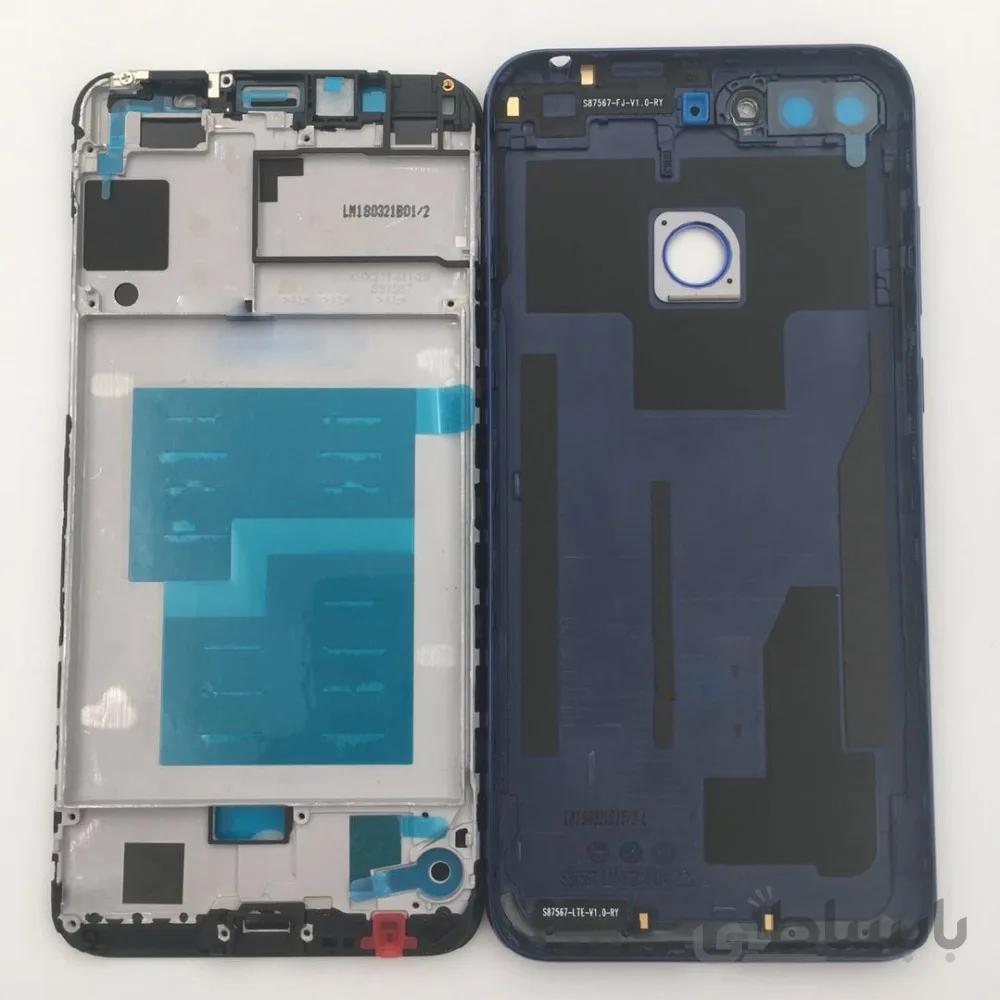 درب پشت گوشی آنر7C و Y7 پرایم هواوی سرمه ای با شاسی میانی BACKDOOR+Frame Huawei HONOR 7C,Y7 PRIME DARK BLUE