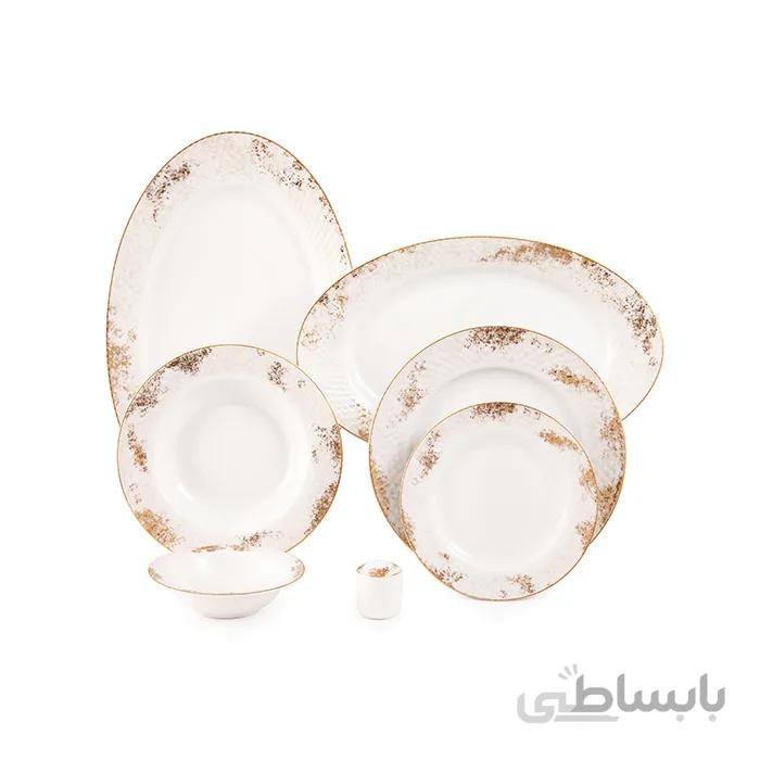 سرویس چینی زرین 6 نفره غذاخوری کلودیا (35 پارچه) ا Zarin Iran Shahrzad Claudia 35 Pieces FDC Dinnerware Set