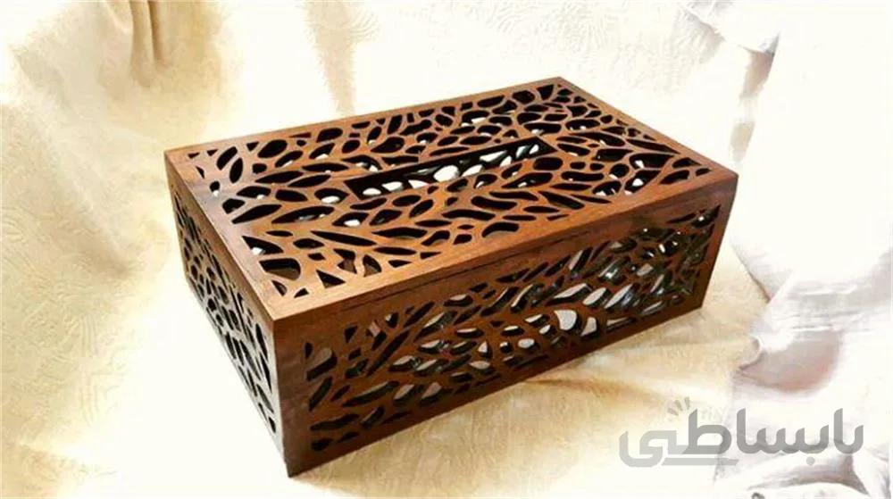 جعبه دستمال کاغذی طرح درخت تکنیک ،مشبک کاری از چوب گردو ا Tissue box designs,, tree, technique, lattice work of walnut wood