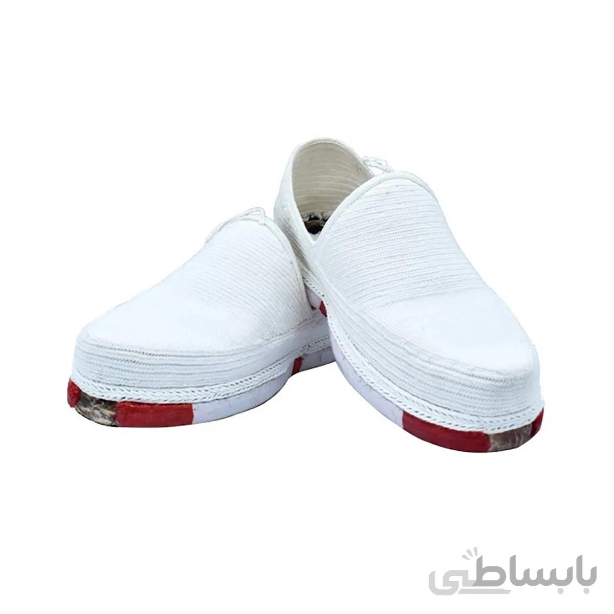 گیوه کلاش کردستان طرح زریبار رنگ سفید سایز 41