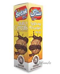 بیسکوئیت مولتی پلاس سبوس دار چند غله کاکائو 370 گرم ستاک کارتن 12 عددی