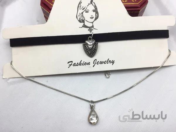 گردنبند چوکر دارای دو کریستال خاص