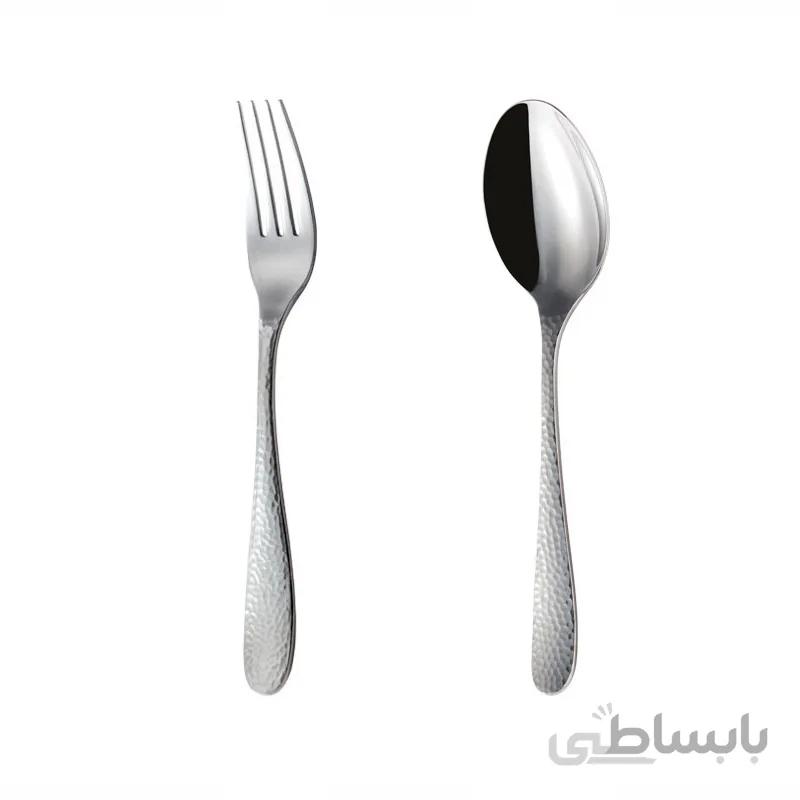 قاشق و چنگال غذاخوری 6 نفره ناب استیل طرح واریان (12 پارچه) ا Nab-Steel Varian Steel Table Spoons and Forks 12 Pieces