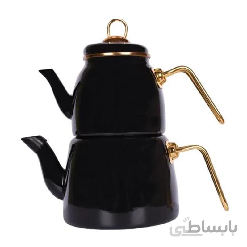 کتری قوری لعابی الیت طرح ماربل