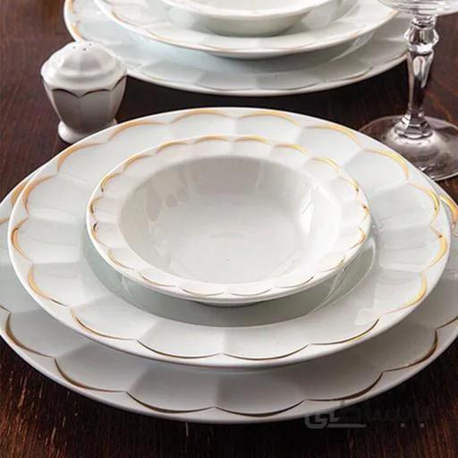 سرویس چینی زرین 6 نفره غذاخوری نارسیس طلایی (29 پارچه) ا Zarin Iran Neo-Classic Narcissus-Gold 29 Pieces FDC Dinnerware Set