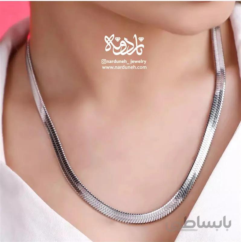 زنجیر هرینگ بن ضخیم نقره ای (4mm)