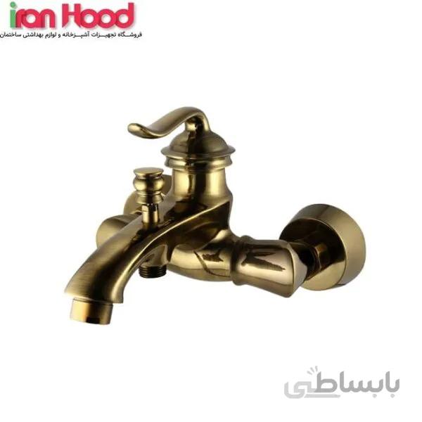 شیر حمام البرز روز مدل اسپیرال گلدن راد ا Alborzrooz golden rod-Spiral bath tap