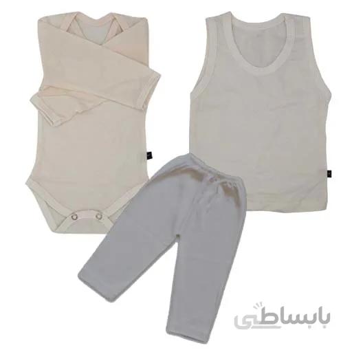 لباس نخی نوزادی ۳ تیکه