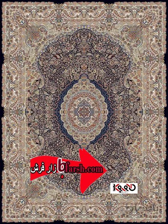 فرش نگین مشهدکد 73000سرمه ای