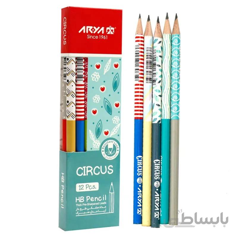 مداد مشکی طرح دار آریا Arya 3043 بسته ۱۲ عددی