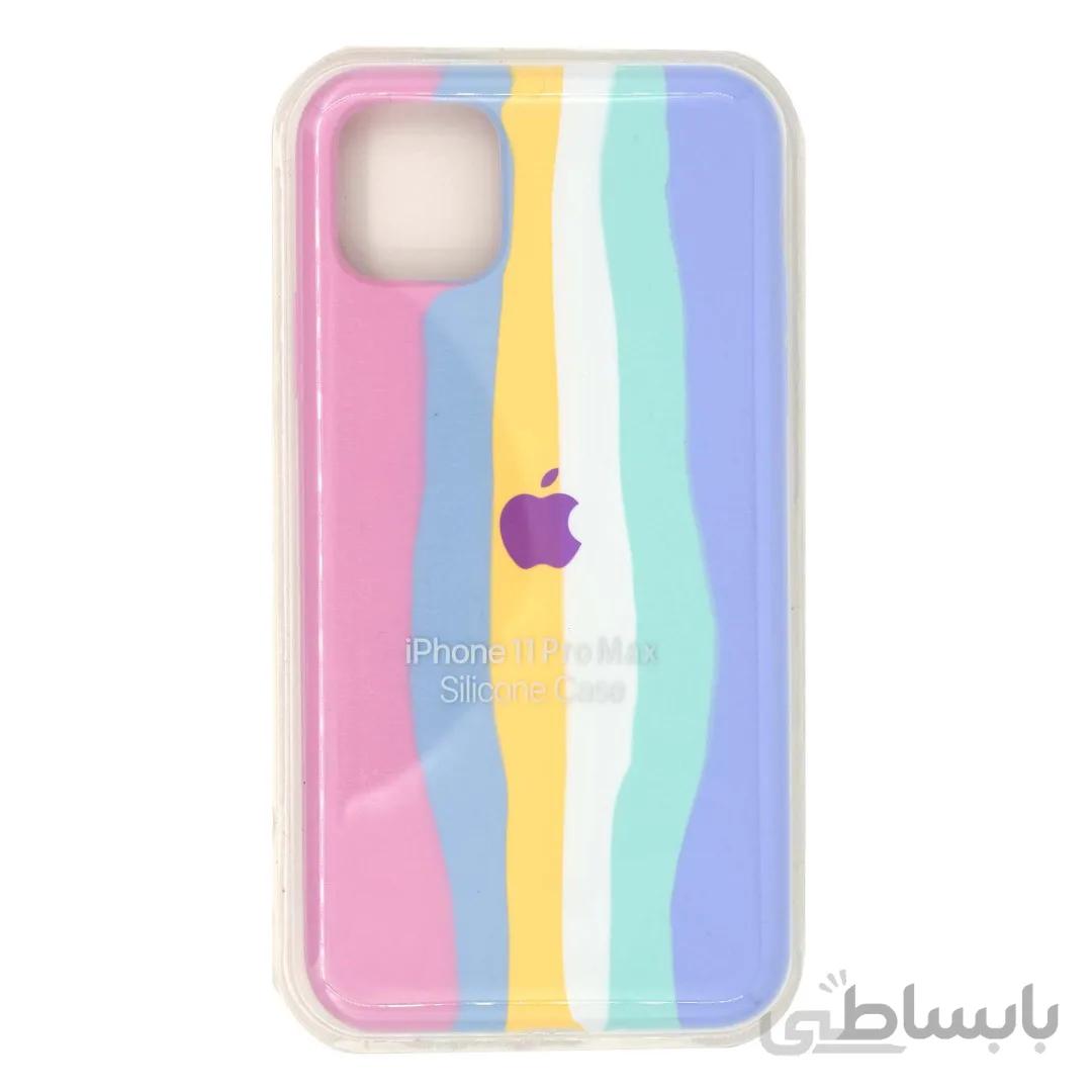 قاب گوشی اپل iPhone 11 Pro Max سیلیکونی رنگین کمانی زیر بسته مدل Rainbow-01