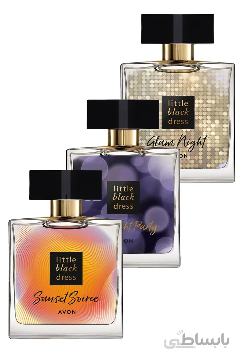 Avon بسته عطر لباس مشکی کوچک Sunset Glam Night and Midnight Party