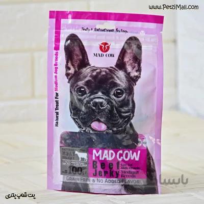 تشویقی سگ جرکی مدکاو گوشت گاو Beef Jerky مناسب نژاد متوسط ۱۰۰ گرم کد ۴۴۰