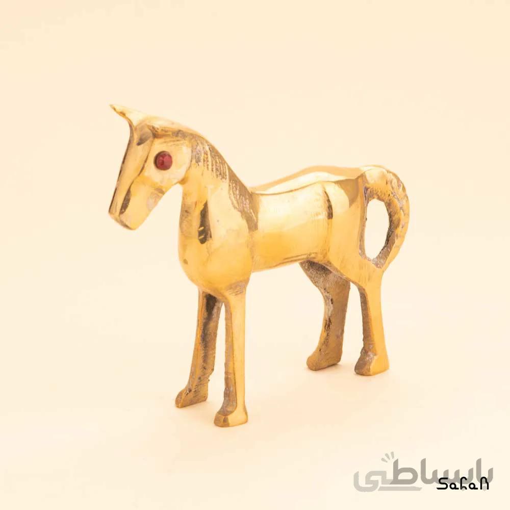 مجسمه برنجی طلایی مدل اسب ساده