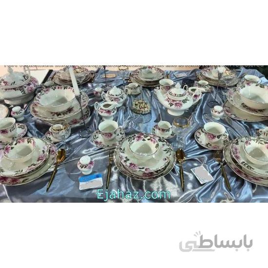 سرویس غذاخوری 12 نفره 98 پارچه بن چاینا پردیس ایزابل طرح فرانسیس