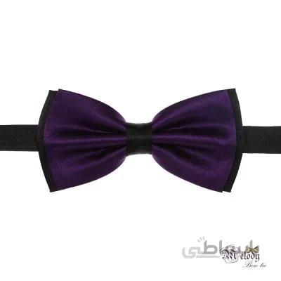 پاپیون سری مندو - مردانه (بنفش براق و سیاه)