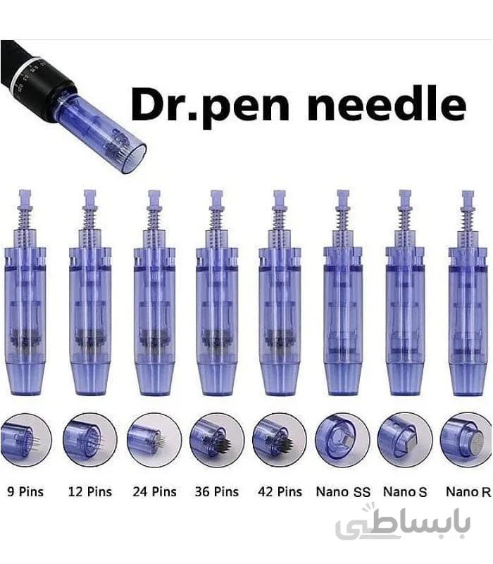 کارتریج دکترپن تیتانیوم آبی درپوش دار میکرونیدلینگ ۱۲و 36 و9و42 نیدل نانو دور چشم