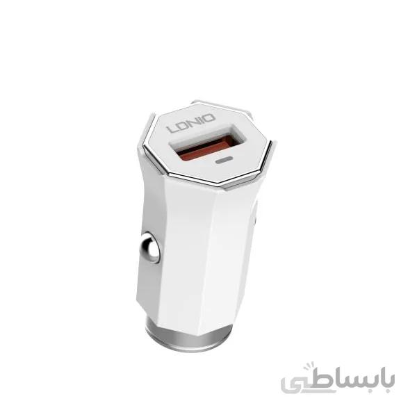 شارژر فندکی فست شارژ الدینیو مدل C313Q توان ۱۸ وات همراه با کابل