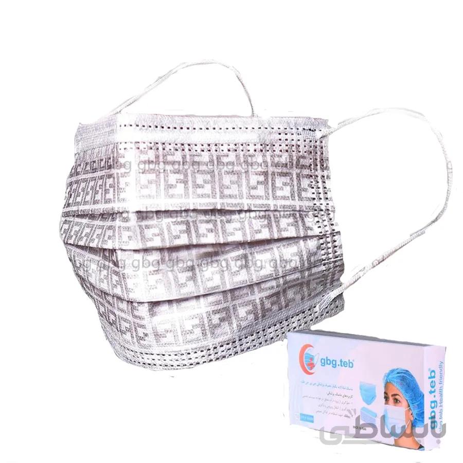ماسک ۳ لایه جی بی جی (gbg teb) طرح فندی بسته ۵۰ عددی