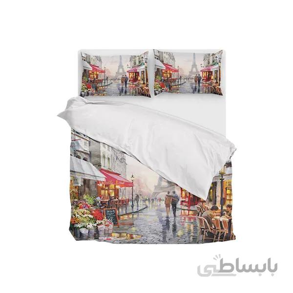 ست لحاف دو نفره ۶ تکه سه بعدی king size -طرح love in paris