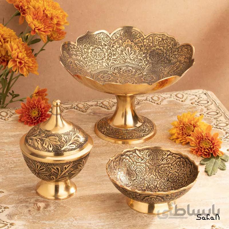 ست پذیرایی برنجی طلایی کد 193