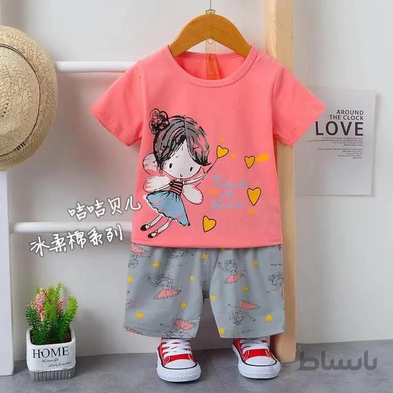 ست تیشرت شلوارک دختر گل فروش کد:1071