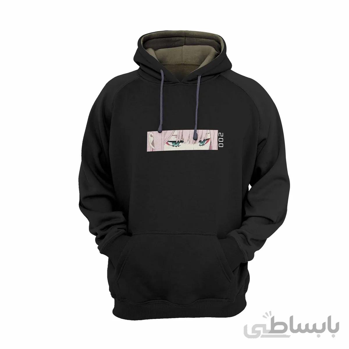 هودی مشکی طرح انیمه دارلینگ darling in the franxx
