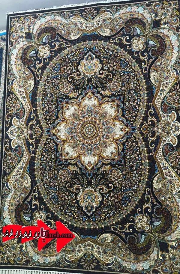 فرش700 شانه 10 رنگ نقشه چیچک سرمه ای