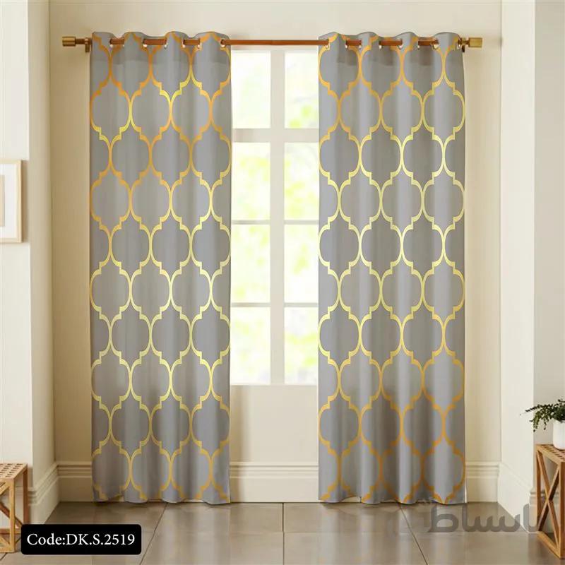 پرده پانچی (هازان و مخمل) کد DK.S.2519 طرح اسپرت شبکه های هندسی