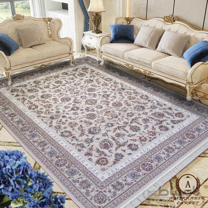فرش ۷۰۰ شانه طرح زرافشان کرم