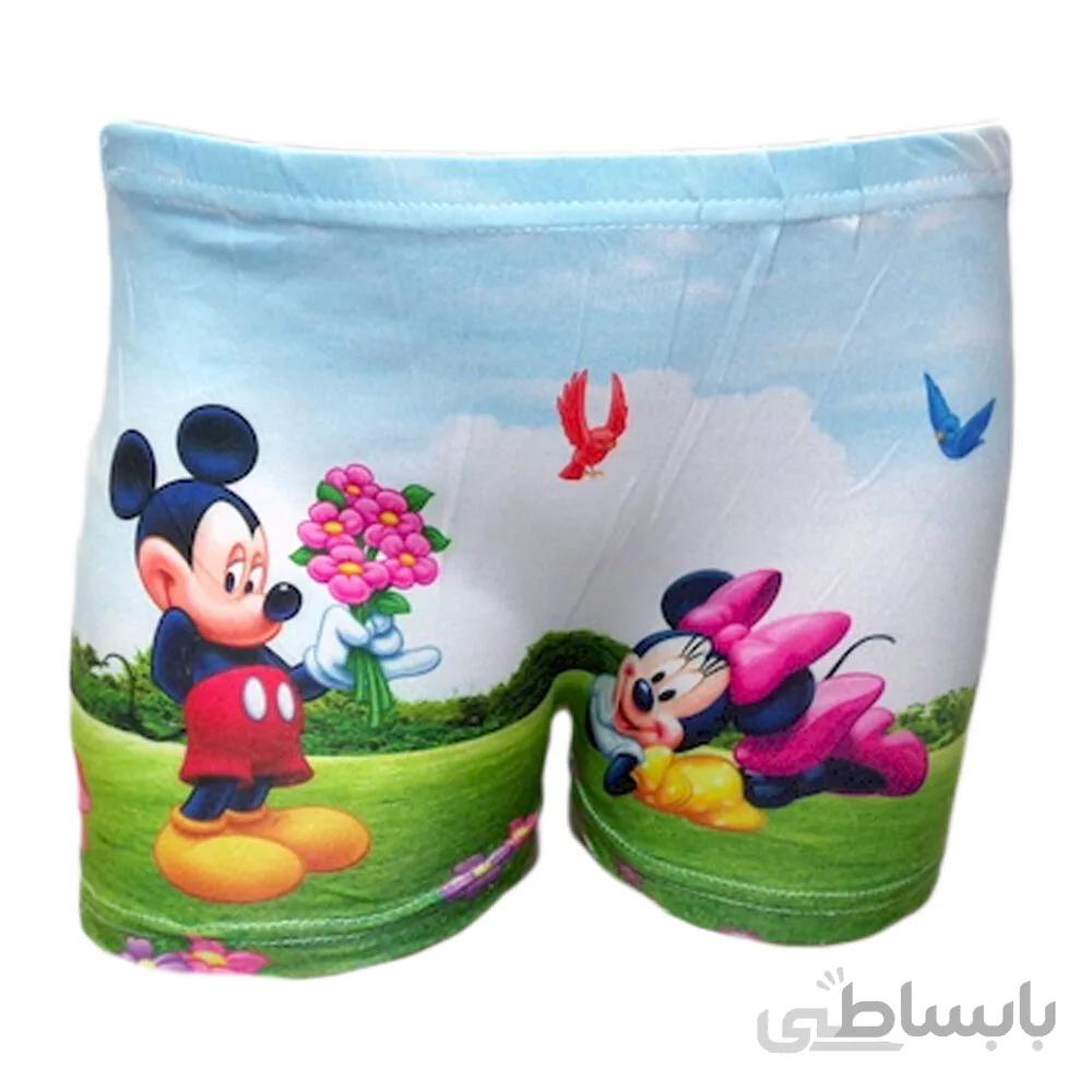 شورت استرج پادار دخترانه طرح میکی ماوس
