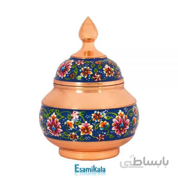 قندان مس و پرداز 20 سانتی