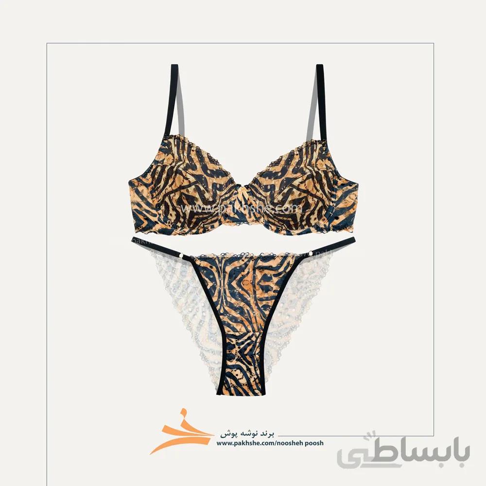 ست دانتل فنردار پلنگی نسکافه ای برند نوشه پوش کد 54011