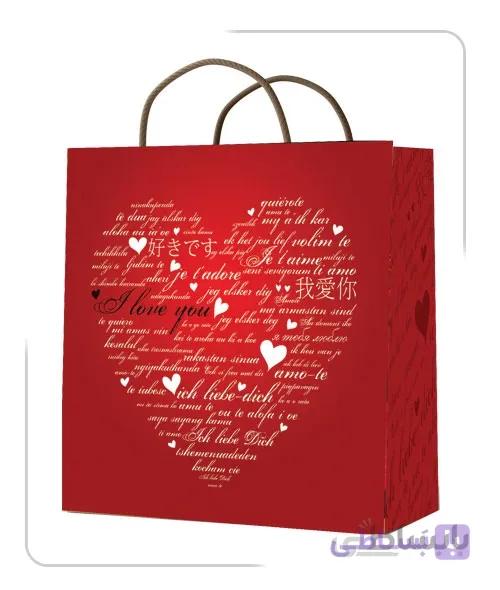 ساکدستی فانتزی قلب با کاغذ گلاسه کد10131