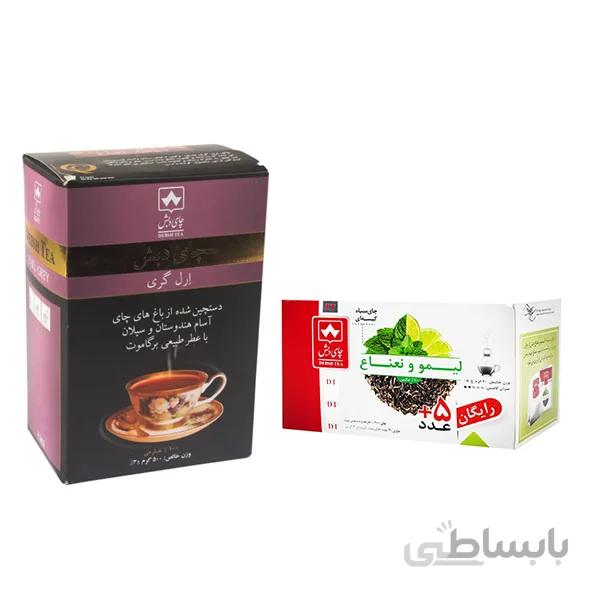 چای دبش عطری 500 گرم همراه با چای کیسه ای دبش لیمویی 25عددی