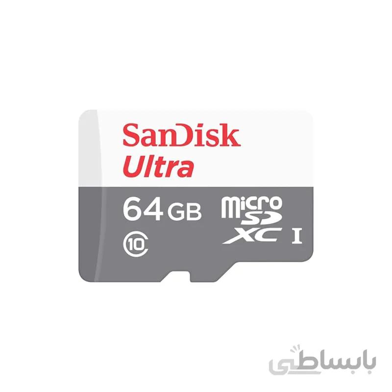 کارت حافظه سن دیسک میکرو اس دی ایکس سی 64 گیگابایت مدل Ultra A1 کلاس 10 با سرعت 100 مگابایت در ثانیه به همراه آداپتور تبدیل ا SanDisk Ultra microSDXC 64GB Ultra A1 UHS-I Class 10 - 100MBps 667X With Adapter
