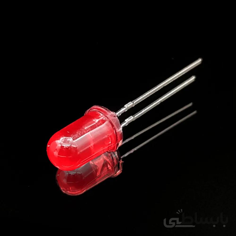 ال ای دی 5mm قرمز مات پایه کوتاه